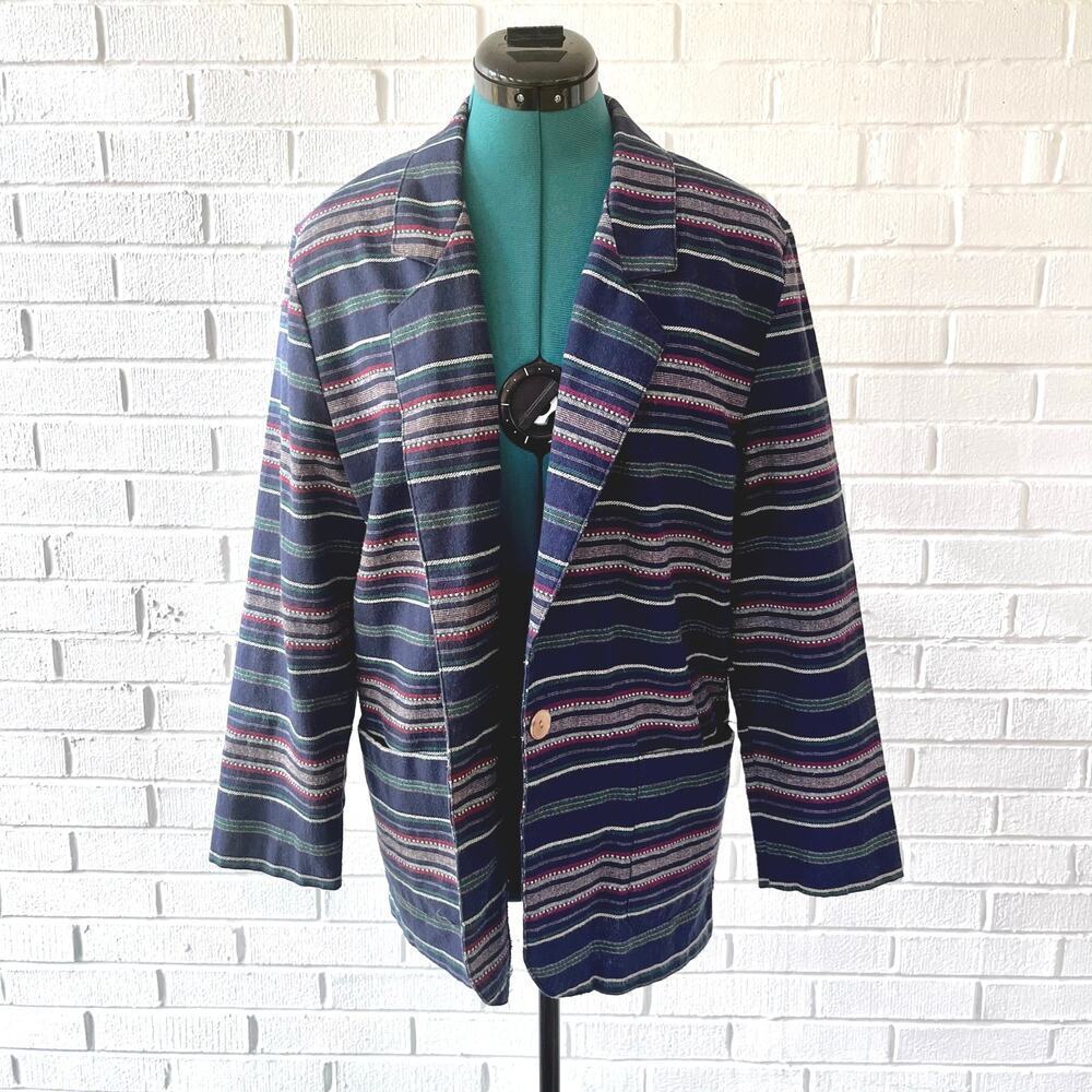 Vintage 90s Tracy Evans horizontal striped blazer